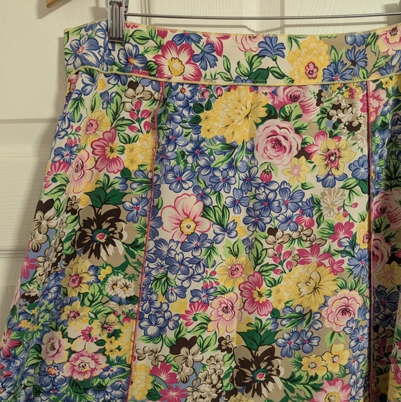 Sag Harbor Pink And Blue floral skirt ruffle hem size 18 - Picture 3 of 8
